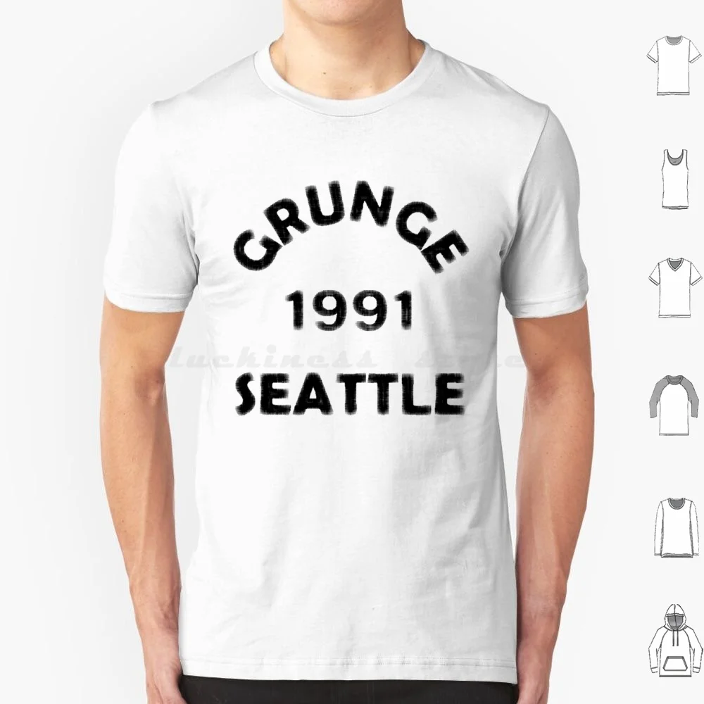 Grunge 1991 Seattle T Shirt Big Size 100% Cotton Grunge Music 90S Kurt Guitar Cobain Alternative Seattle Soundgarden Alice In