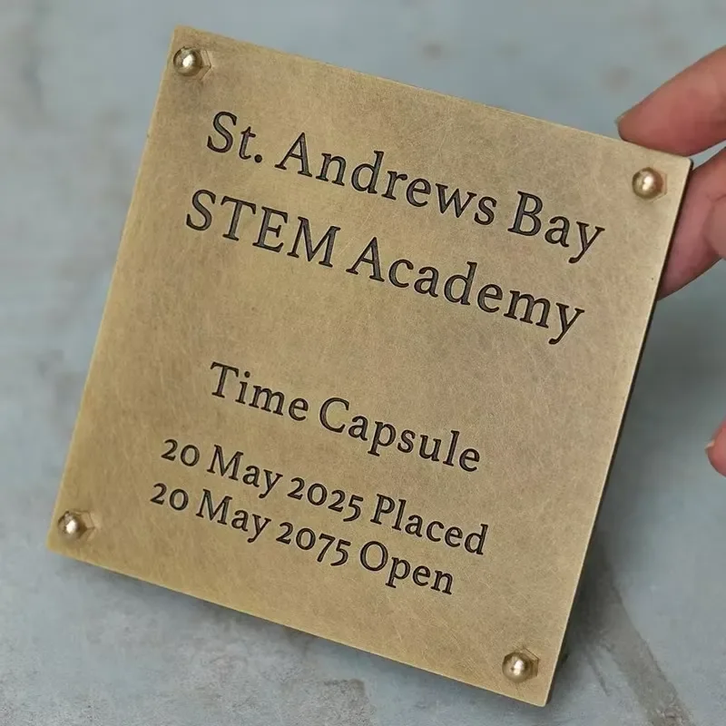 Brass Aluminium Door Number Plaque Custom Building Sign Intaglio Printed Wall Nameplate for Office Boutique Hotel