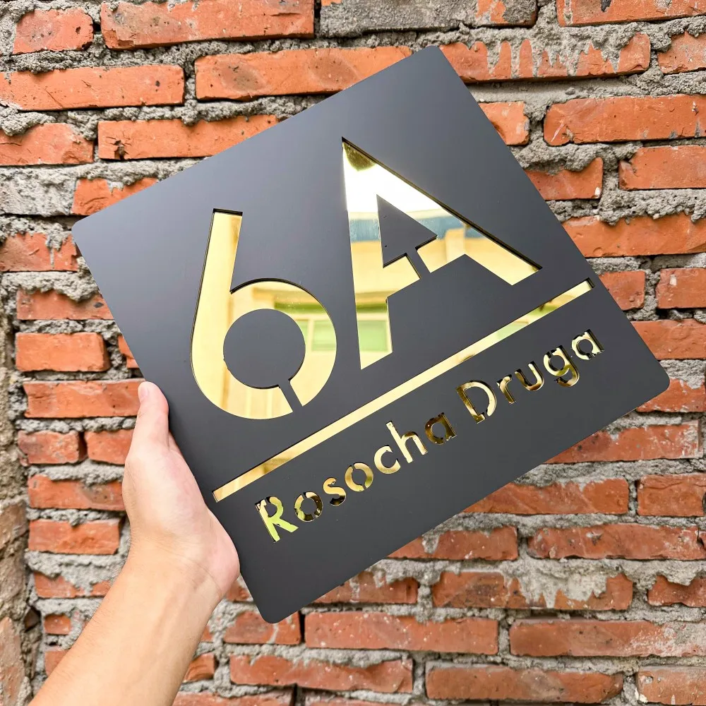 CUSTOM ภายนอก House จํานวนแผ่นส่วนบุคคลเลเซอร์ตัด 3D อะคริลิคป้ายประตูโมเดิร์นลอยกลางแจ้ง Street ชื่อครอบครัว
