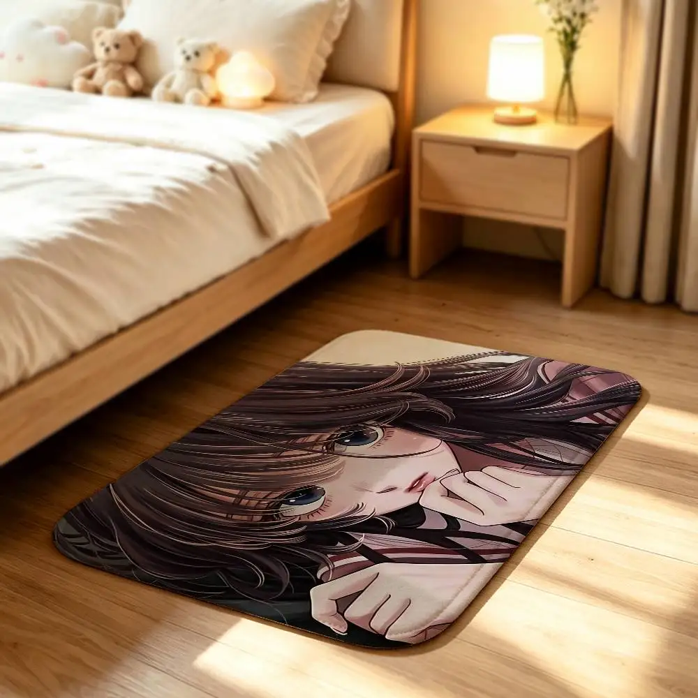 The Fragrant Flower W-Waguri Kaoruko Short Plush Rug Carpet mat Machine Washable Soft Comfortable Anti‑Slip Floor Mat Home Decor