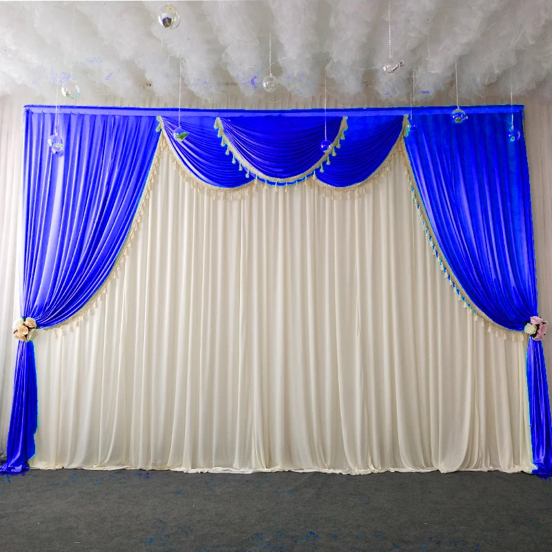 Customized Wedding Props Swags Elegant Wedding Backdrop Curtain Drape Supplies Curtains Backgrounds Party Event Hotel Hall Decor