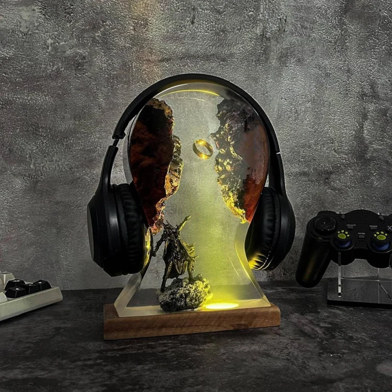 Soporte para Auriculares y Lámpara Nocturna El Señor de los Anillos, Lámpara de Resina Epoxi del Señor Oscuro, Lámpara de Anime LOT.R, Decoración Artística para Juegos