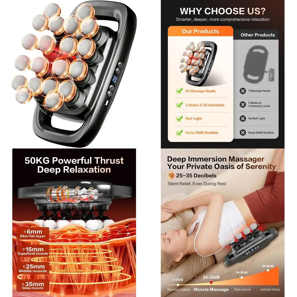 

Массажный пистолет для глубокого перкуссионного массажа с 3 режимами и 30 уровнями интенсивности для снятия боли в спине, плечах, стопах и теле — идеальный подарок на день рождения