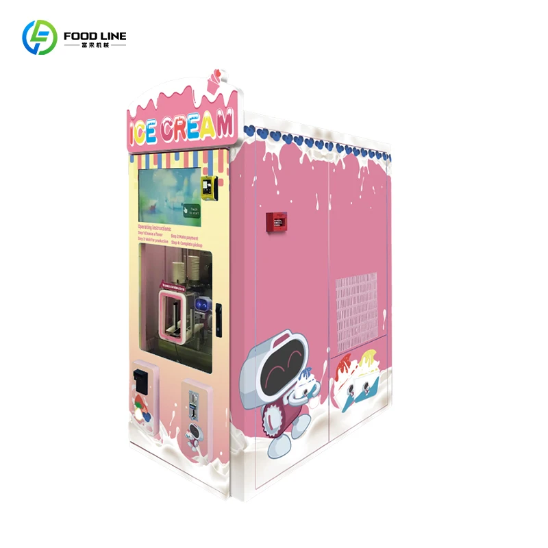 Autotmatic Commercial 1 Flavor 3 Jams and Toppings Icecream Cone Filling Maker Vending Machine FL Customized