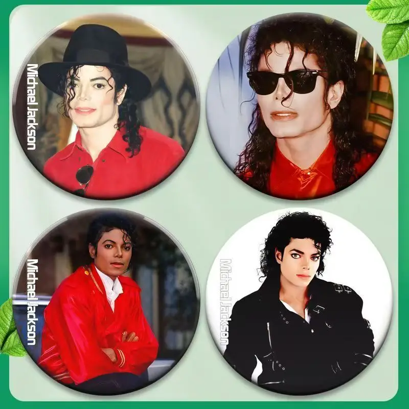 Dance King Mj Michael Jackson Pin Tinplate Round Brooch Cosplay Button Pin Culture Decoration Michael J-Jackson Brooch Badges