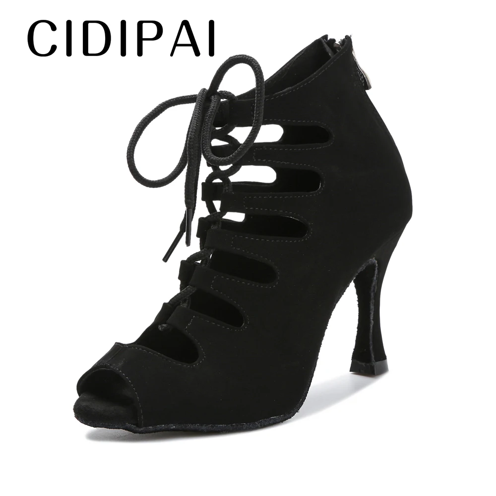 CIDIPAI Women\'s Fashion Latin Dance Shoes Sexy Ballroom Red Dance Boots Salsa Breathable Dance Heels Boots Woman Party Shoes
