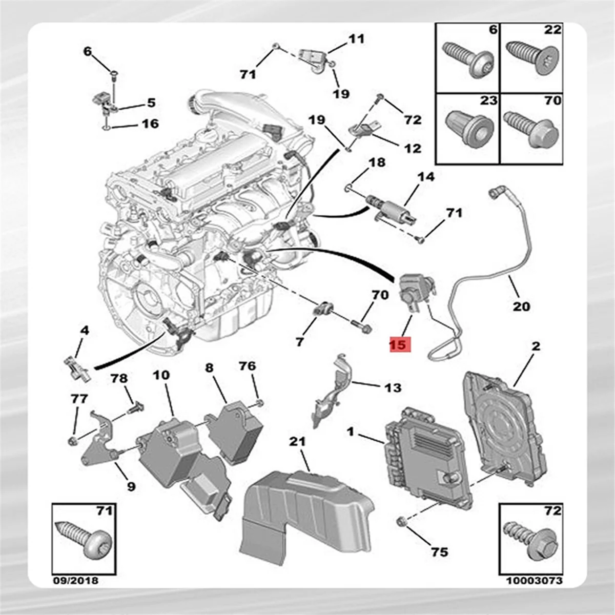 9830210580 Turbo Boost Pressure Solenoid Valve for Peugeot 308 408 508 RCZ Citroen C3 C4 C5 1922V6 V759537280