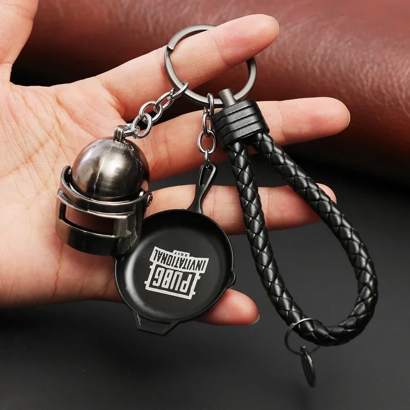 1pc Miniature Model Gun Game PUBG Flare Gun Helmet Gas Can Grenade 98K Sniper Keychain CSGOING Pendant Child Gifts