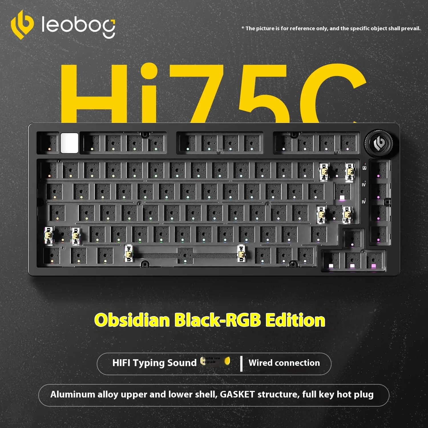 LEOBOG Hi75C Mechanical Keyboard 3Mode/Wired Kit Hot Swap With Knob RGB Aluminium Alloy Gasket Hi75C Keyboard Kit PC Custom Gift