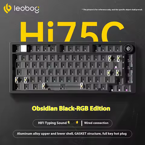 LEOBOG Hi75C Mechanical Keyboard 3Mode/Wired kit Hot Swap With Knob RGB Aluminium Alloy Gasket Hi75C Keyboard Kit PC Custom Gift