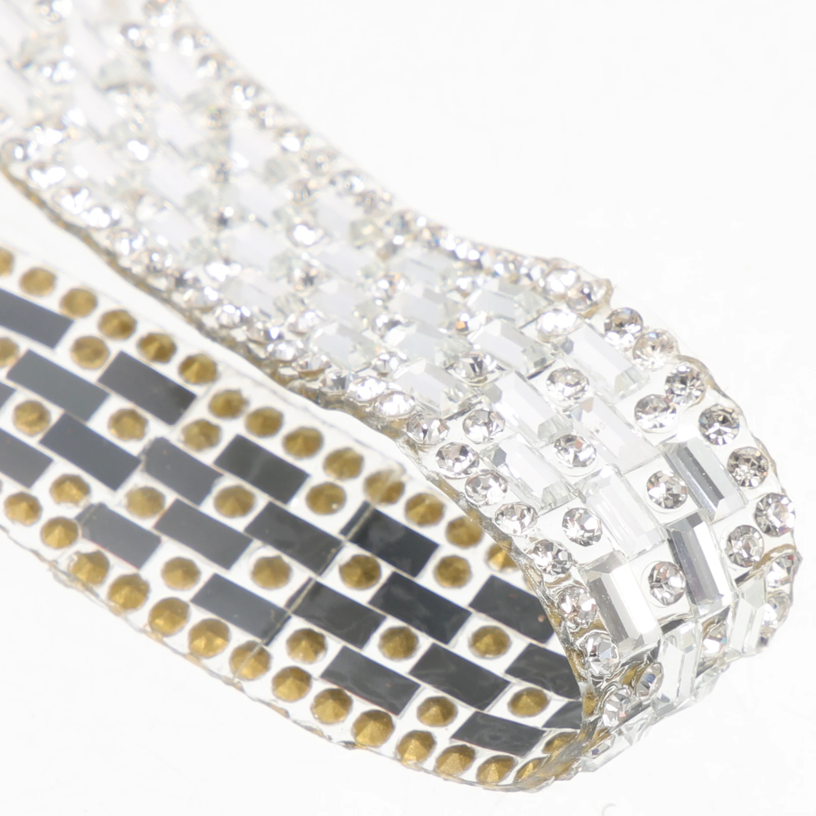 

Rhinestone Band Sparkling Ribbon for Clothes Applique Shoe Decoration Self Adhesive Crystal Stickers Bling