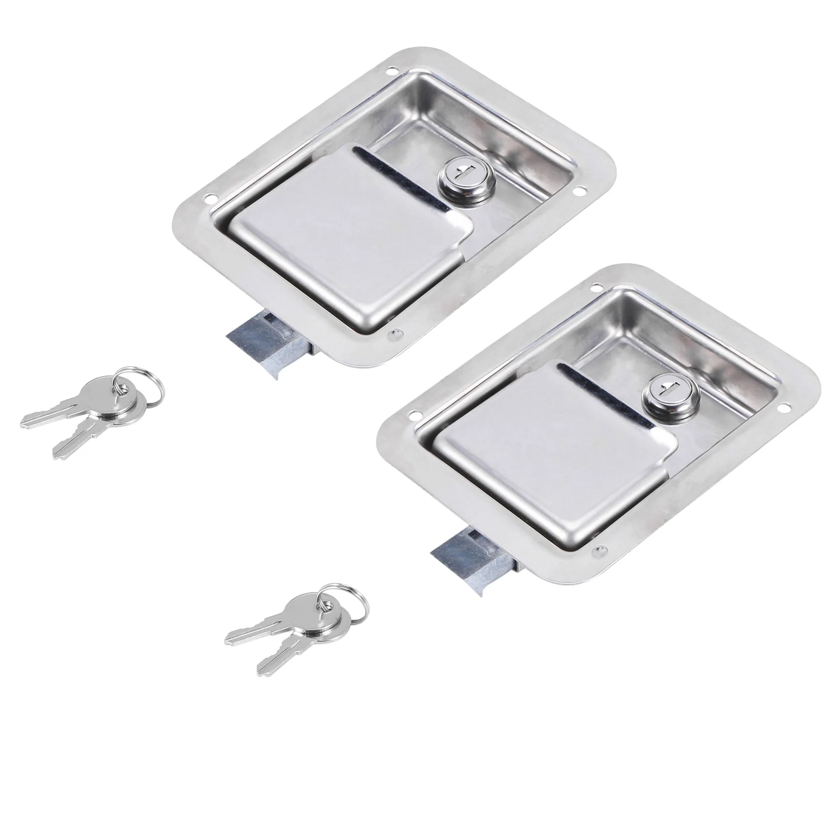 A02G Hardware 2 Pack Stainless Steel Paddle Slam Latch With Lock & Key - Flush Single Point Handle For Door Trailer RV Jeep