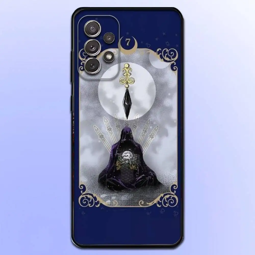 حافظة هاتف S-Sailor Tarot لهاتف سامسونج S25، S24، S21، S22، S23، S30، Ultra، S20، Plus، Fe، Lite، Note، 10,9,5G غطاء أسود #2