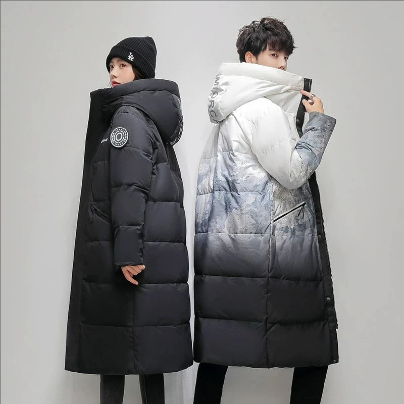 Winter Mens Down Parkas High-quality -30 Outdoor Snowfield Down Jackets Long Male White Duck Thicked Warm Hooded Jacket Coat