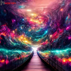 Huacan Full Diamond Painting Landscape Diy Embroidery Starry Sky Fantasy Art Wall Decor Gift Set Rhinestone Pictures