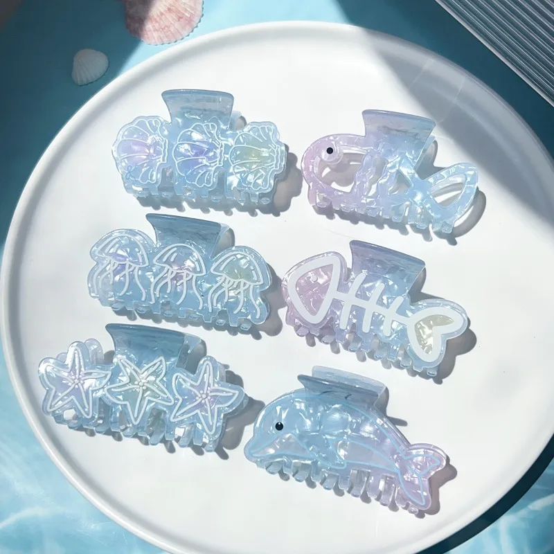 

1PCS Ocean Theme Hair Claw Women Adorable Playful Design Trendy Whimsical Accessory Stylish Girls Headwear Daily Casual Outfits