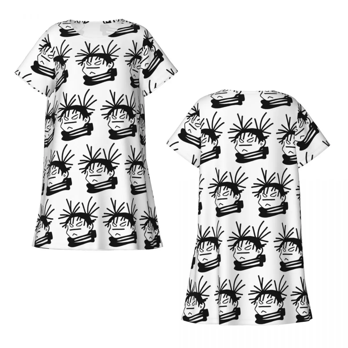 Choso JJK Anime Jujutsu Kaisen Kurzarm-Nachthemd zum Schlafen, Schlafshirts für Damen, kurzärmlige Nachthemden, weiches Pyjama-Kleid