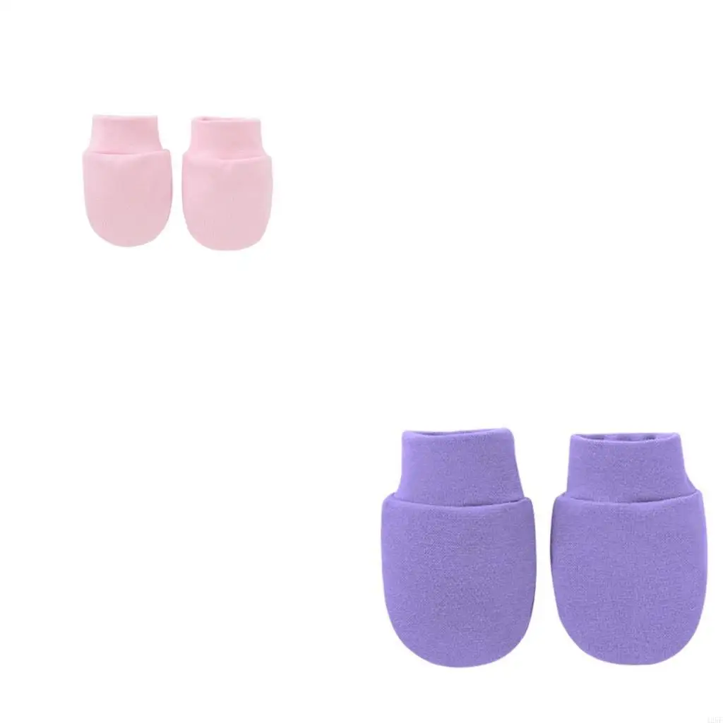 

Новорожденный для защиты лицевой царапины перчатки с твердым цветом без царапин -рукавов младенца мальчика для девочек -ручной