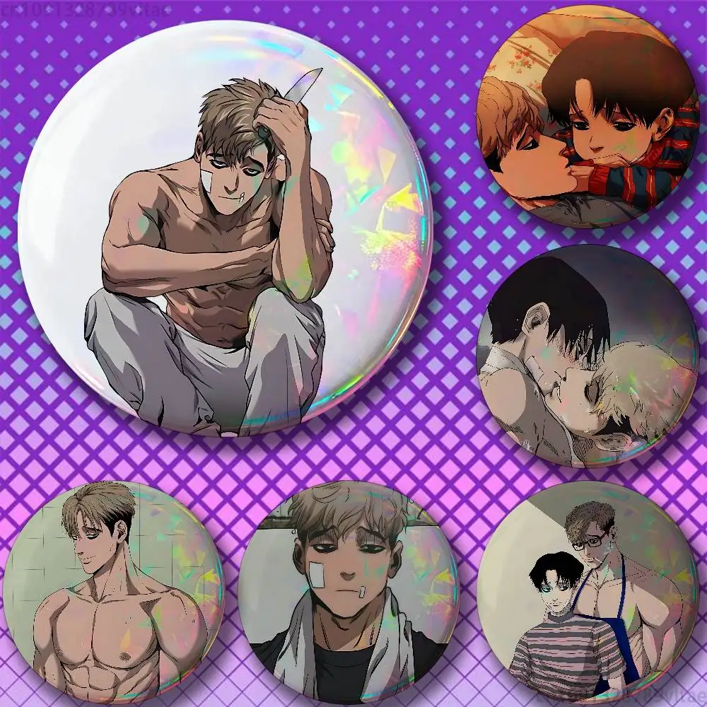 Killing Stalking  Pins 58mm Cute Cartoon Badge Handmade Brooches for Backpack Accessories Jewelry Gifts