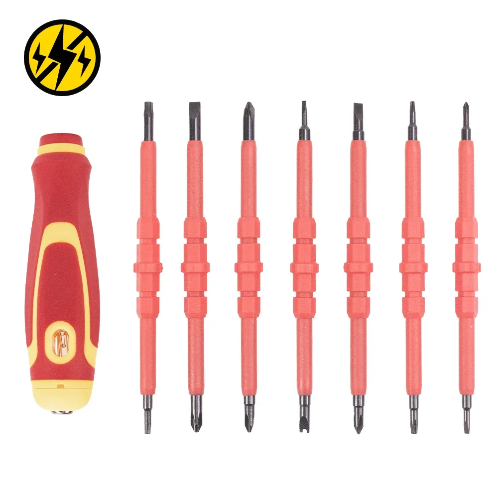 Complete Electrician Screwdriver Set 8/13pcs 1000V Insulated with Magnetic Tips Ideal for Repairing DIY Projects & Household Use