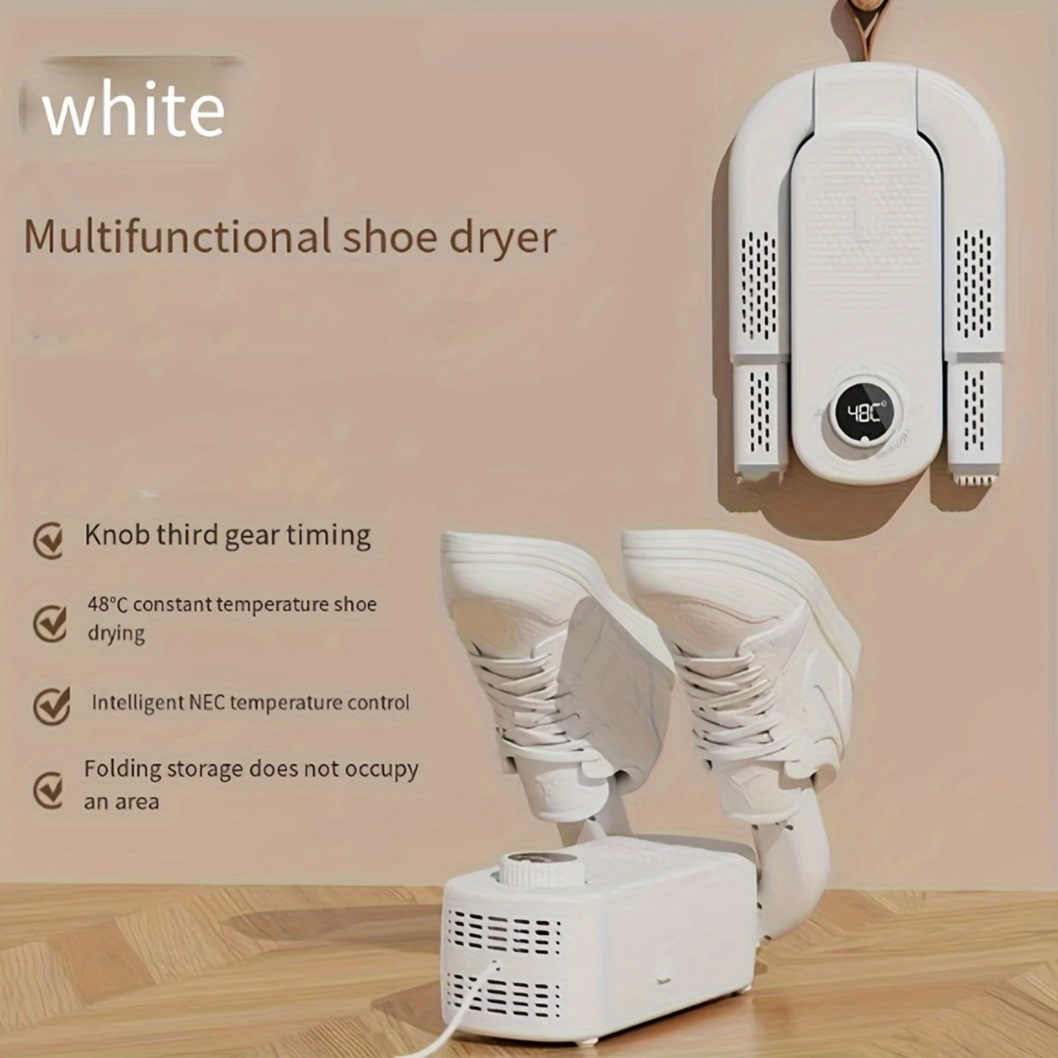 Gear Dryer - Quick Dry, Deodorize, Heat Blower, Fan, Timer, Telescopic - For Boots, Gloves, Helmets,  Plug