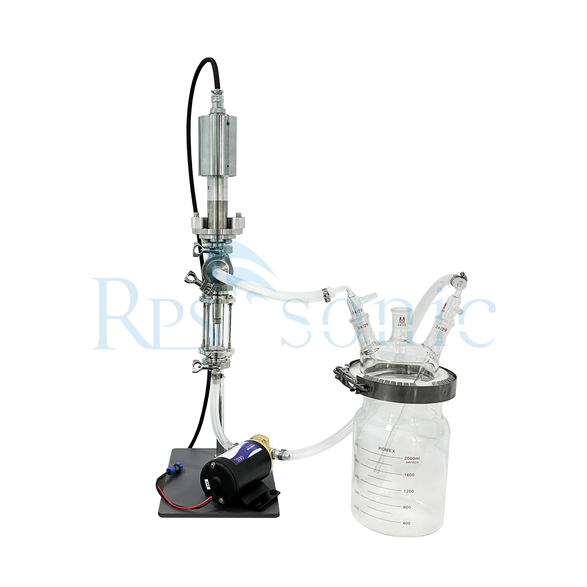 1000w Ultrasonic Homogenizer Sonicator liquid mixer extraction machine with glass reactor with pump