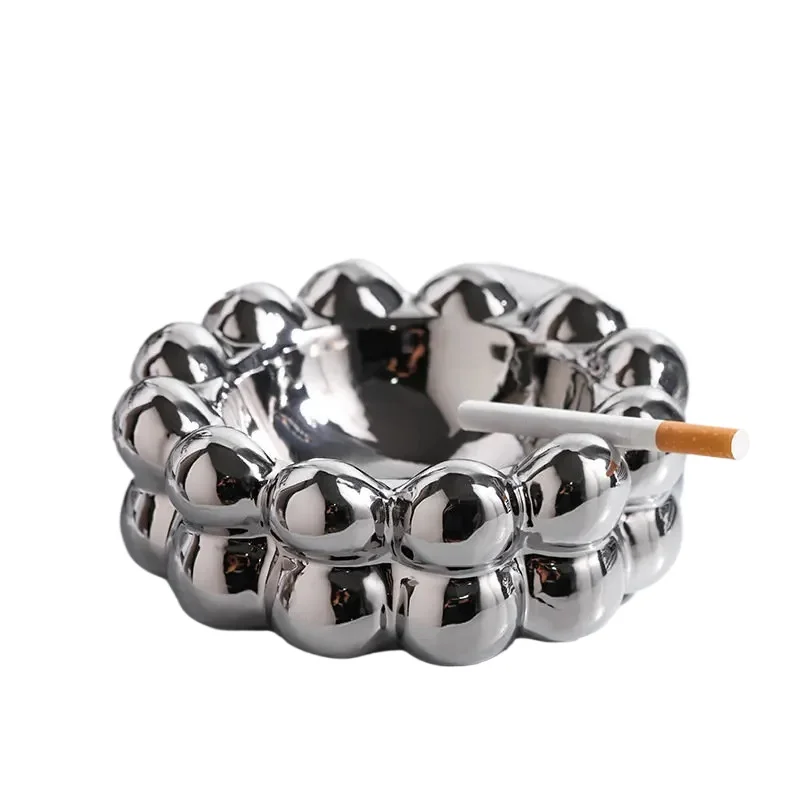 Electroplated Ceramic Ashtray Ash Trays Soot Storage Box Soot Organizer Smoking Accessories Decorative Storage Tray Car Ashtray