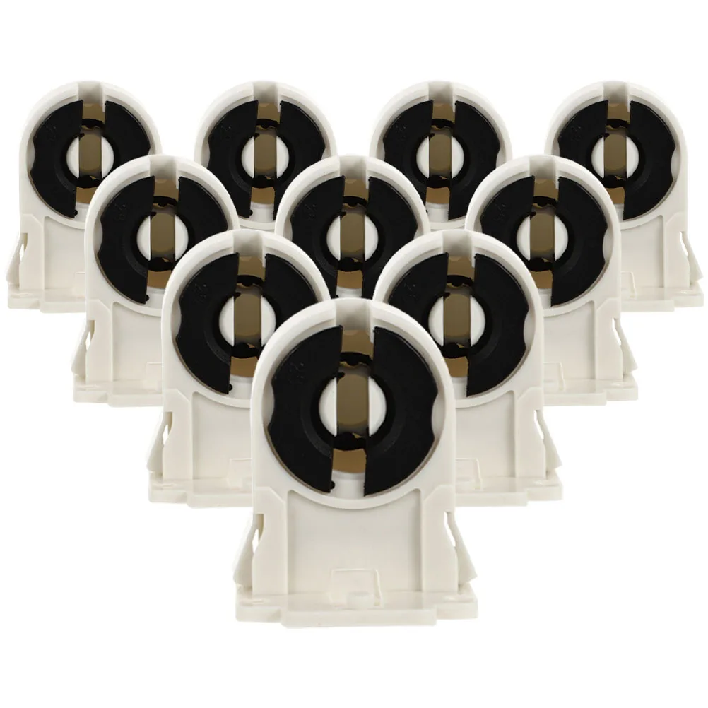 10Pcs Non-Shunted Tombstone Lampholder Sturdy Design Wide Application Range Fluorescent Lamp Socket Replacement