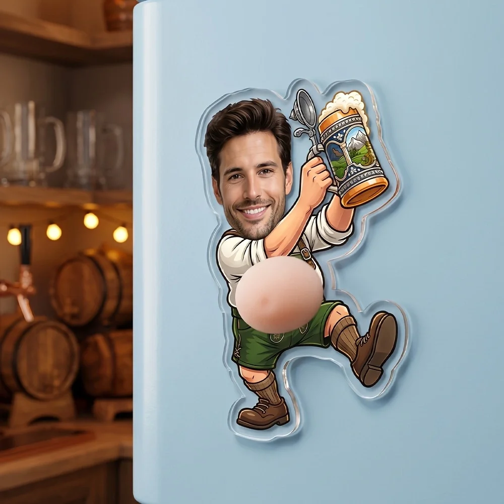 Refrigerator Magnet Big Belly Squeezable Toy Cute Creative Stress Relief Toy Anti-Collision Refrigerator Sticker