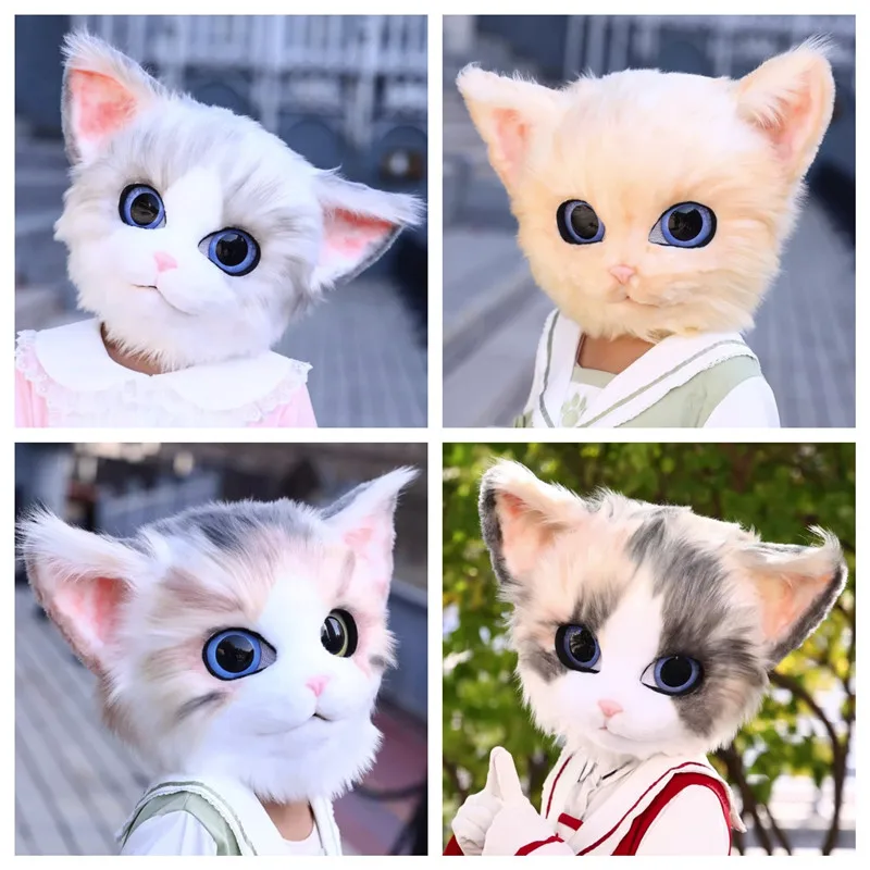 

New Animal Ear Cat Furry Mask Head Base Paw Comiket Cosplay Perform CostumeKig Fursuit Kigurumi Headset Furry Cosplay Costume