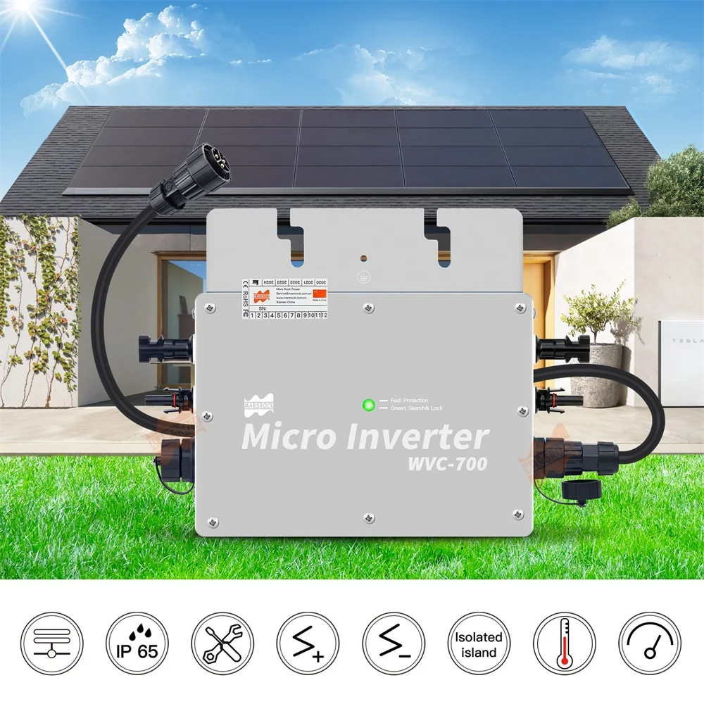600W Solar Grid Tie Micro Inverter for MPPT 23-50VDC to AC 120V 230V Pure Sine Wave Micro Converter for Solar Panel Home System