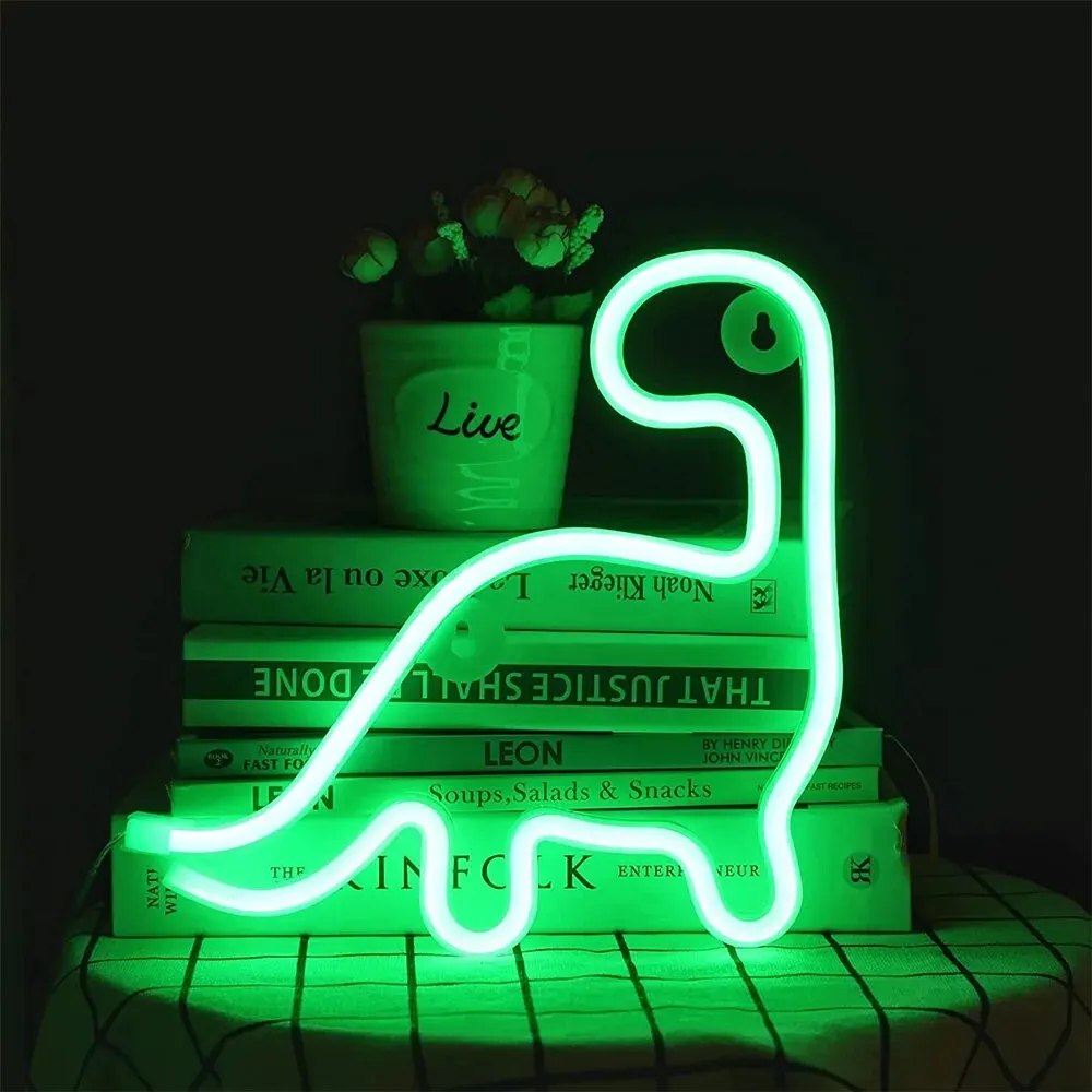 LED Neon Sign LED Night Lights Cat Love Wall Signs Dolphin Dinosaur Lights USB/Battery for Home Bedroom Party Wall Decor