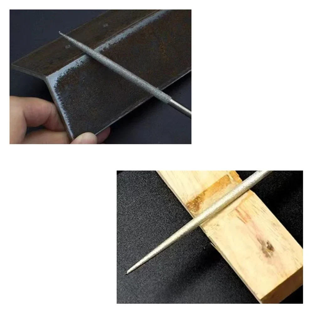 Imagem -02 - Round Diamond Grinding Head Shank Diamond File Needle File para Metal Engraving Carving Polishing Hand Tools 140 mm mm Pcs