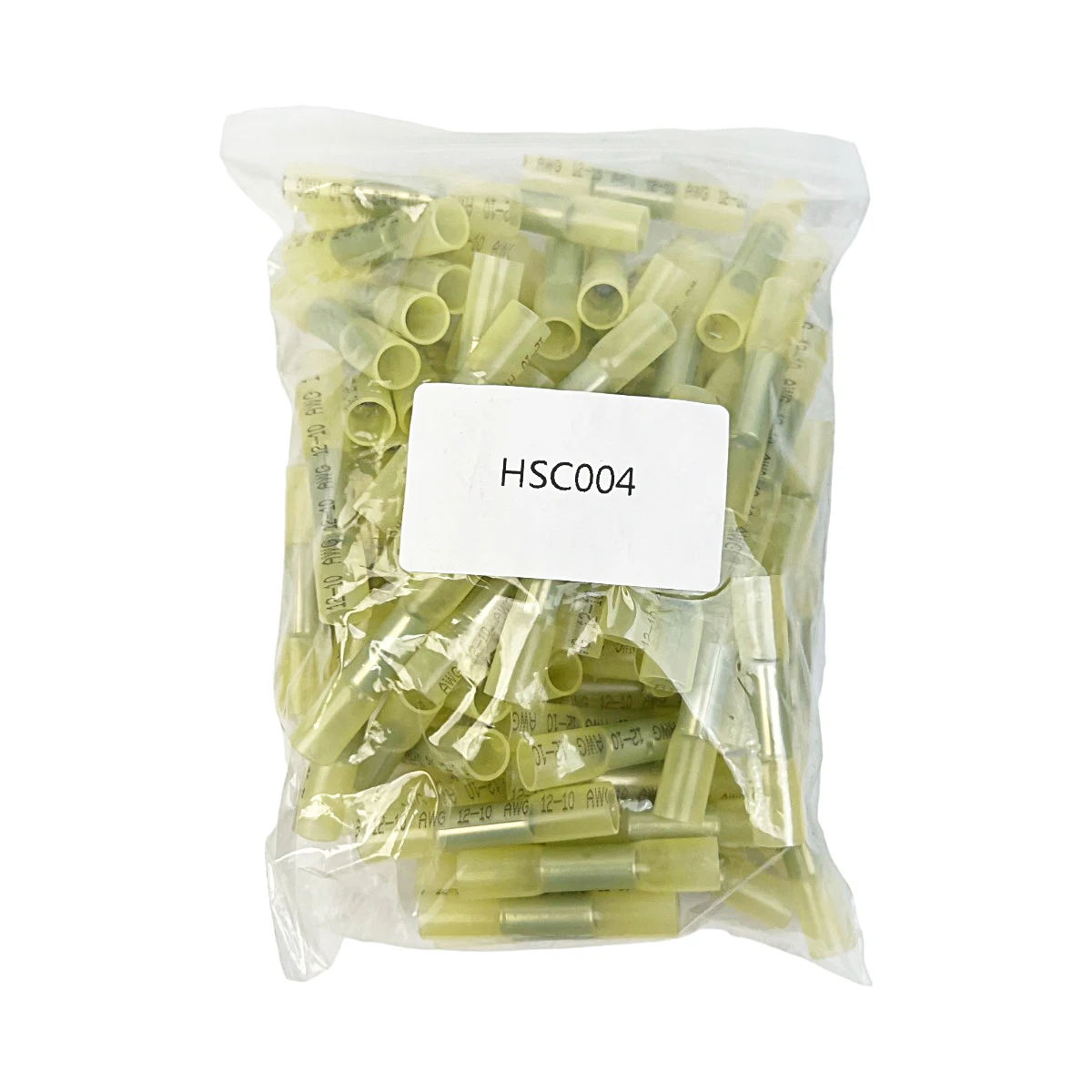 

100 PCs/Bag car Heat Shrink Terminal Blocks Yellow 12-10 Waterproof Wire Connector Kit Insulated Electrical Crimp Connector