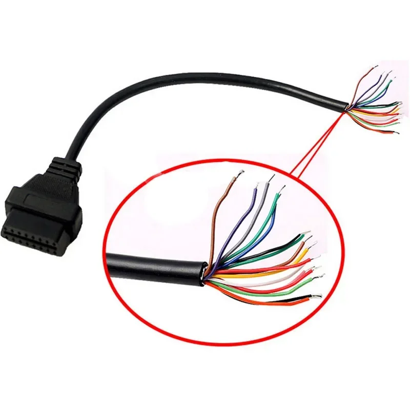 OBD OBD2 16Pin Female Extension Open Cable with Switch Diagnostic Interface Connector 1 In 3 Y Splitter Converter Male Adapter