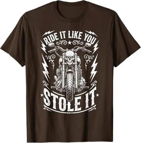 Ride Like You Stole It Biker Lustiges Vater-T-Shirt für Motorradliebhaber Y2k Motorrad-Grafik Herrenkleidung Vintage Spruch T-Shirt – Detail 16