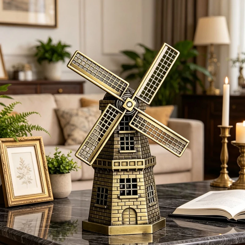 Windmill Miniature Laser Cut File, SVG House Model with Rotating Screw Template