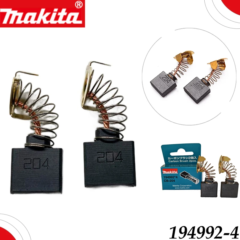 Makita 194992-4 CB-204 Carbon Brushes, OEM Wear Resistant Spring Replacement Brushes for Makita Power Tools Maintenance