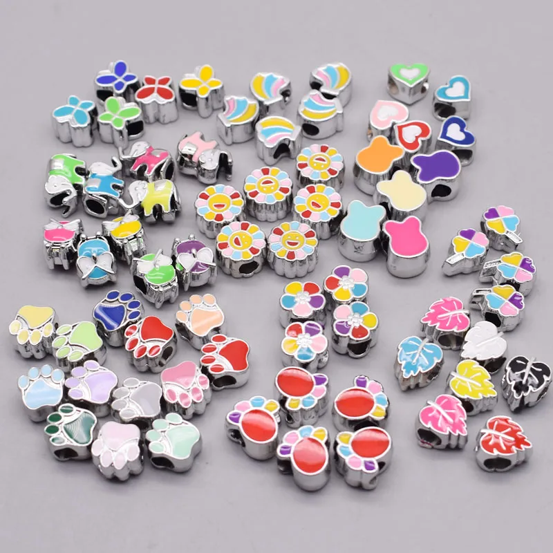 10 Stück kawaii Katze Pfoten ccb Charme Perlen Cartoon Klaue Blume Herz lächelnd Elefant Spacer Perlen für Schmuck machen DIY Loch 4,5mm