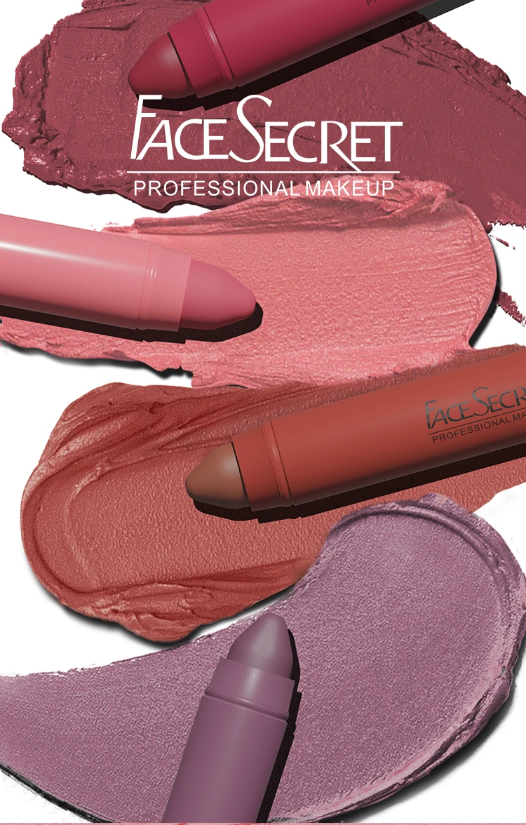Face Secret 12 لون ماتي قلم أحمر الشفاه مقاوم للماء طويل الأمد بلسم الشفاه المخملية قلم تحديد الشفاه الشفاه ماكياج النساء مستحضرات التجميل