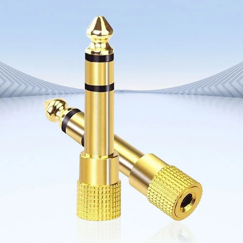Gold-Plated Audio Adapter 3.5mm Female 6.35mm Male Stereo TRS Converter Plug Design AUX Cable Adapter