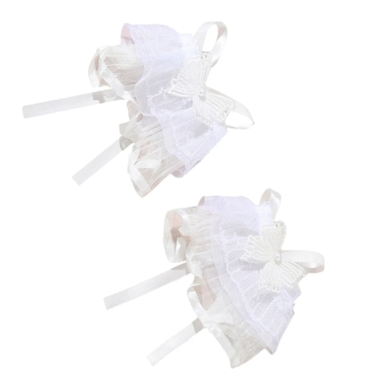 New Fairy Lace Wrist Cuffs For Shirts Sweater Lace False Sleeve Ornament Flared Ruffled Flared Sleeves False Wrist Cuffs