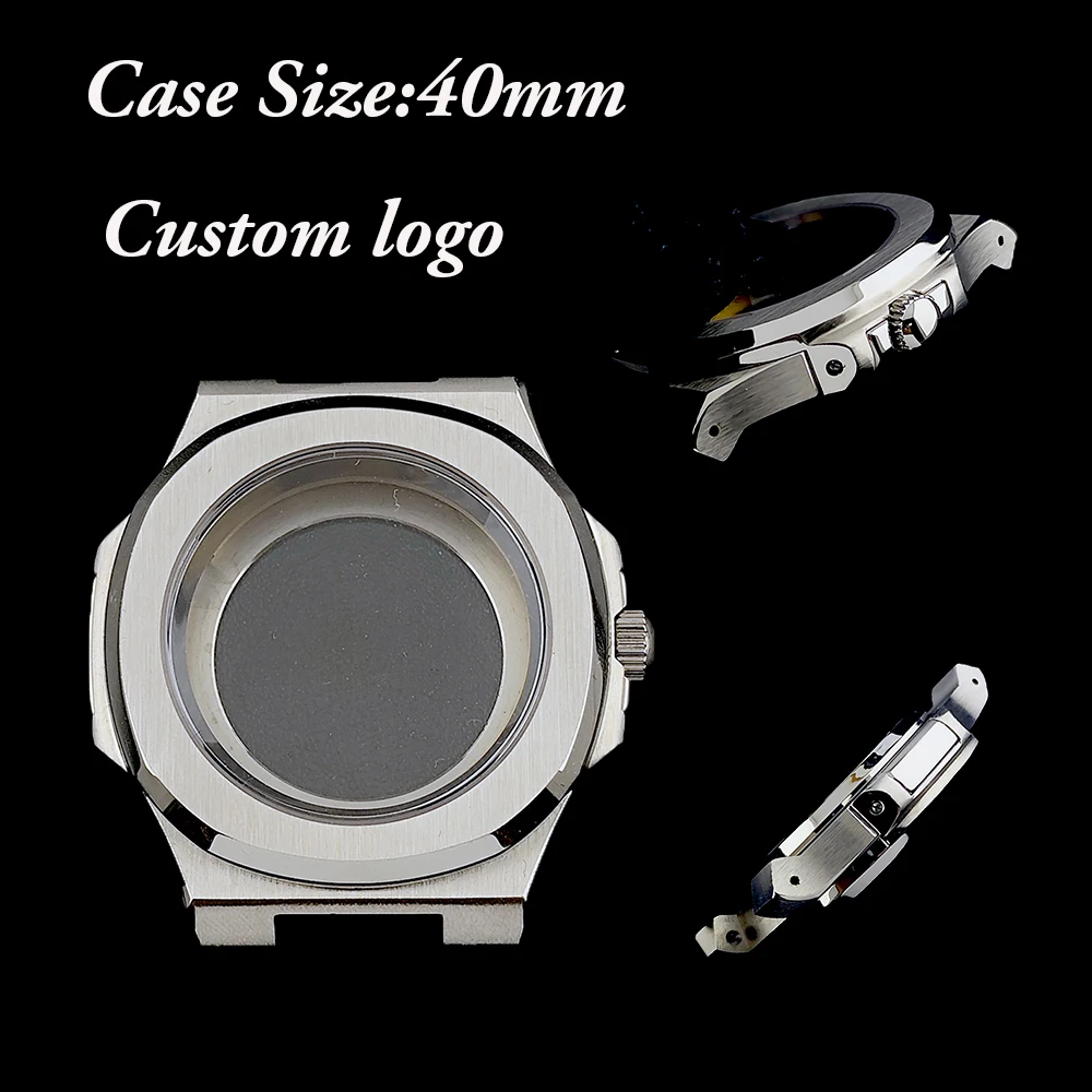 

NH35 Case Men's Watch 40mm Stainless Steel Case Customized Logo Case Sapphire Glass Suitable for NH35 Movement Watch Accessories