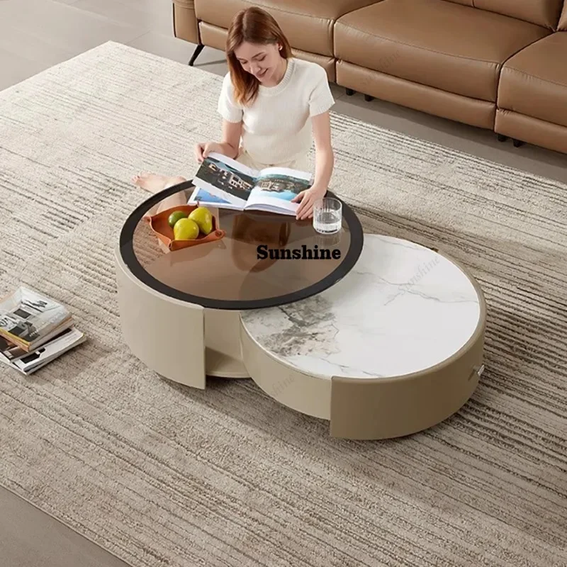 

Designer Luxury Side Table Modern Round Unique Glam Salon Coffee Tables Minimalist Unique Mesa Auxiliar Chinese Style Furniture