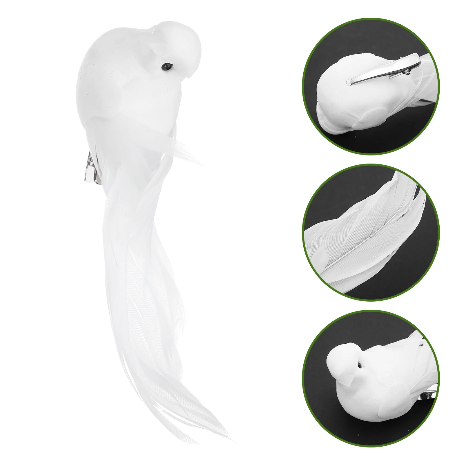 

6Pcs Artificial Realistic Doves Foam Birds Wedding Party Christmas Tree Decoration Decorative Bird Ornaments