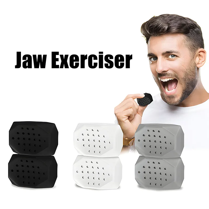 2Pcs Jaw Exerciser for Men Women Silicone Jawline Exerciser Tablets Facial Muscle Trainer Jawline Shaper Face Slimmer Chew Ball