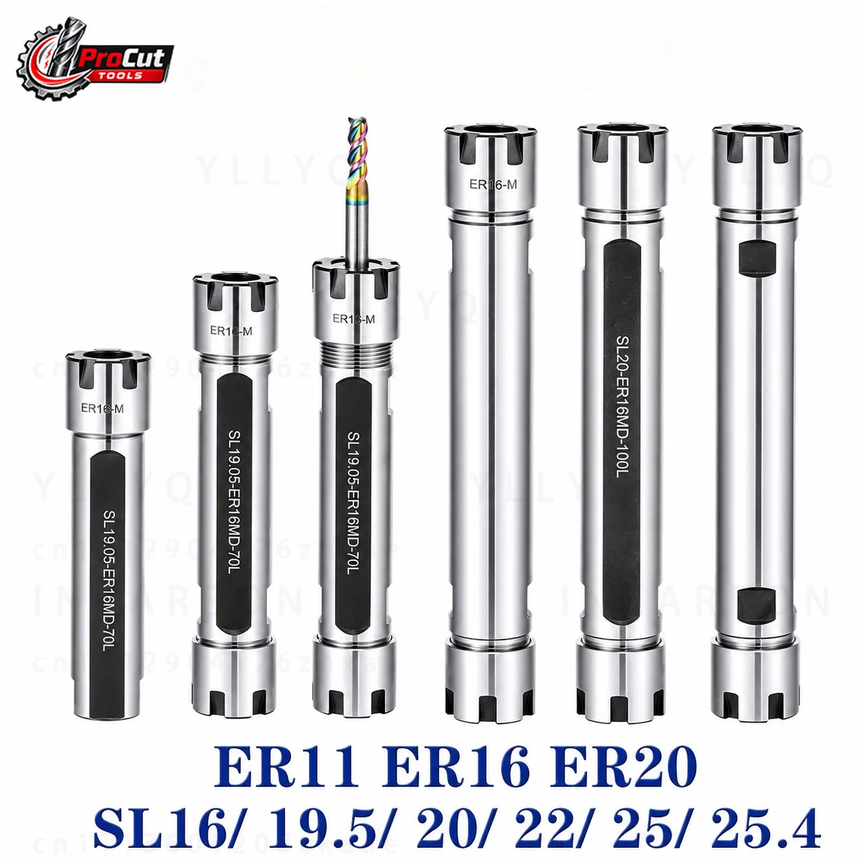 SL Series ER Extension Rod, Sizes SL16 SL19.5 SL20 SL22 SL25 SL25.4 ER11 ER16 ER20, Precision Collet Chuck CNC Tool Holder