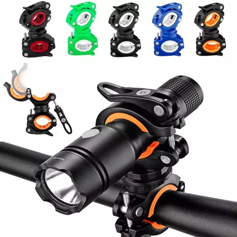 360°Rotation Cycling Clip Clamp Flashlight Mount Holder Bicycle Bike LED Light Flashlight Torch Mount Holder Bicycle Accessories