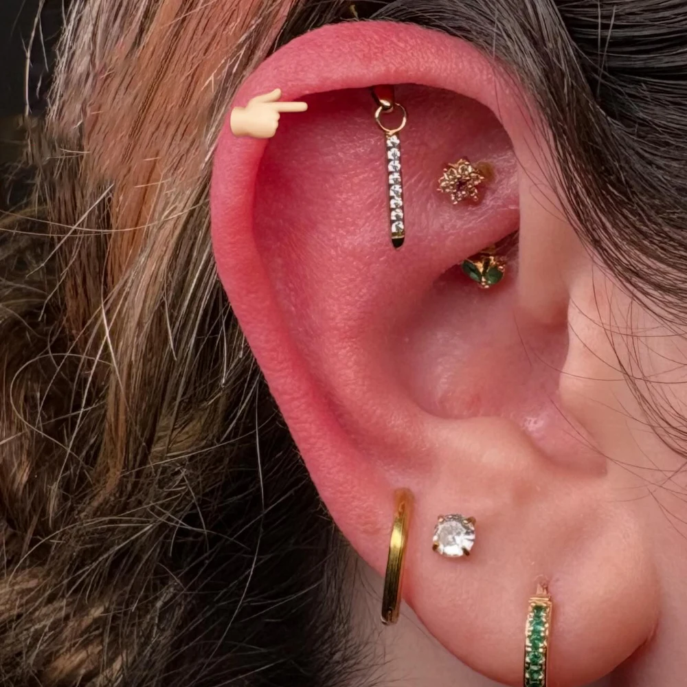 1PC G23 チタン製隠し型垂直スターチャーム＆ドロップレ - Body Jewelry Vertical Labret のレビューと価格