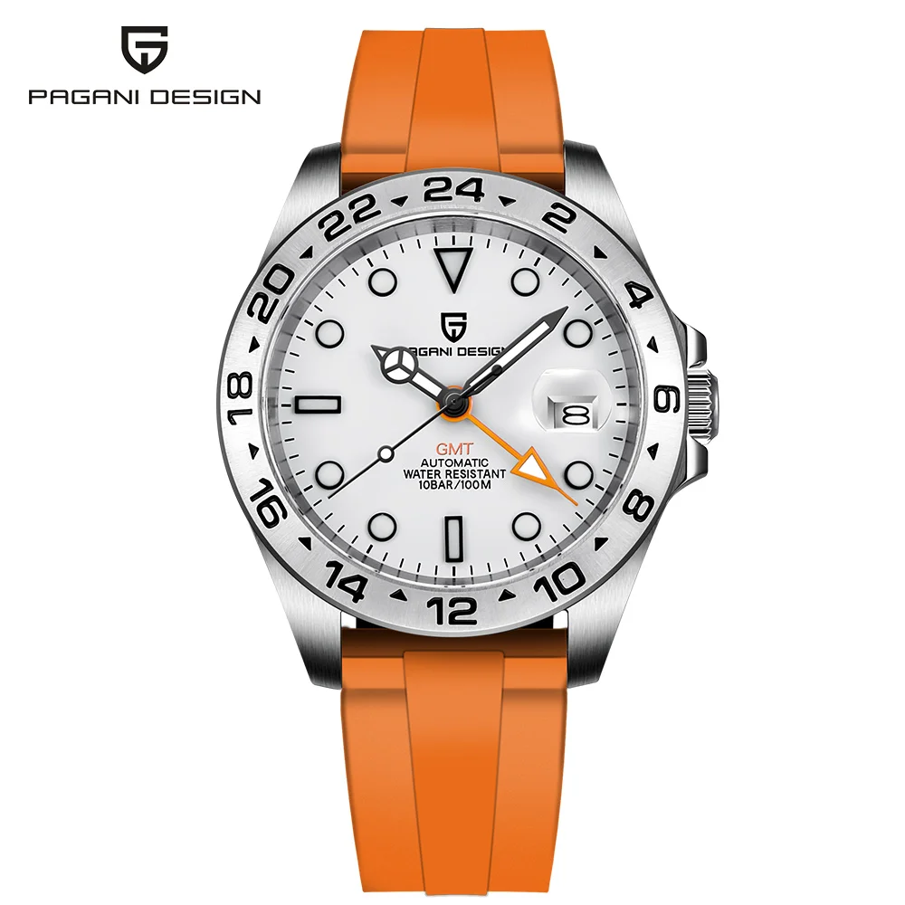 Pagani Design New Men's Diver GMT Automatic Mechanical Watch 42mm Sapphire 100m Waterproof Watch PD1682